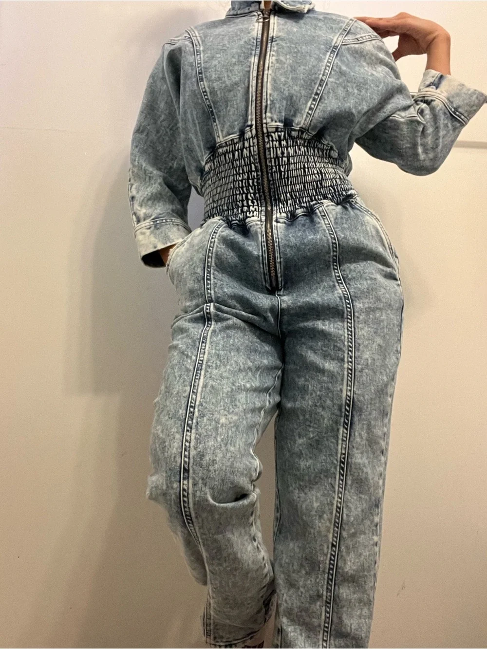 JY26 Retrofete Eti Jumpsuit in Light Blue Acid